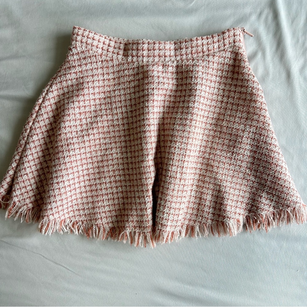 H&M Girls Pink and White Tweed Skirt